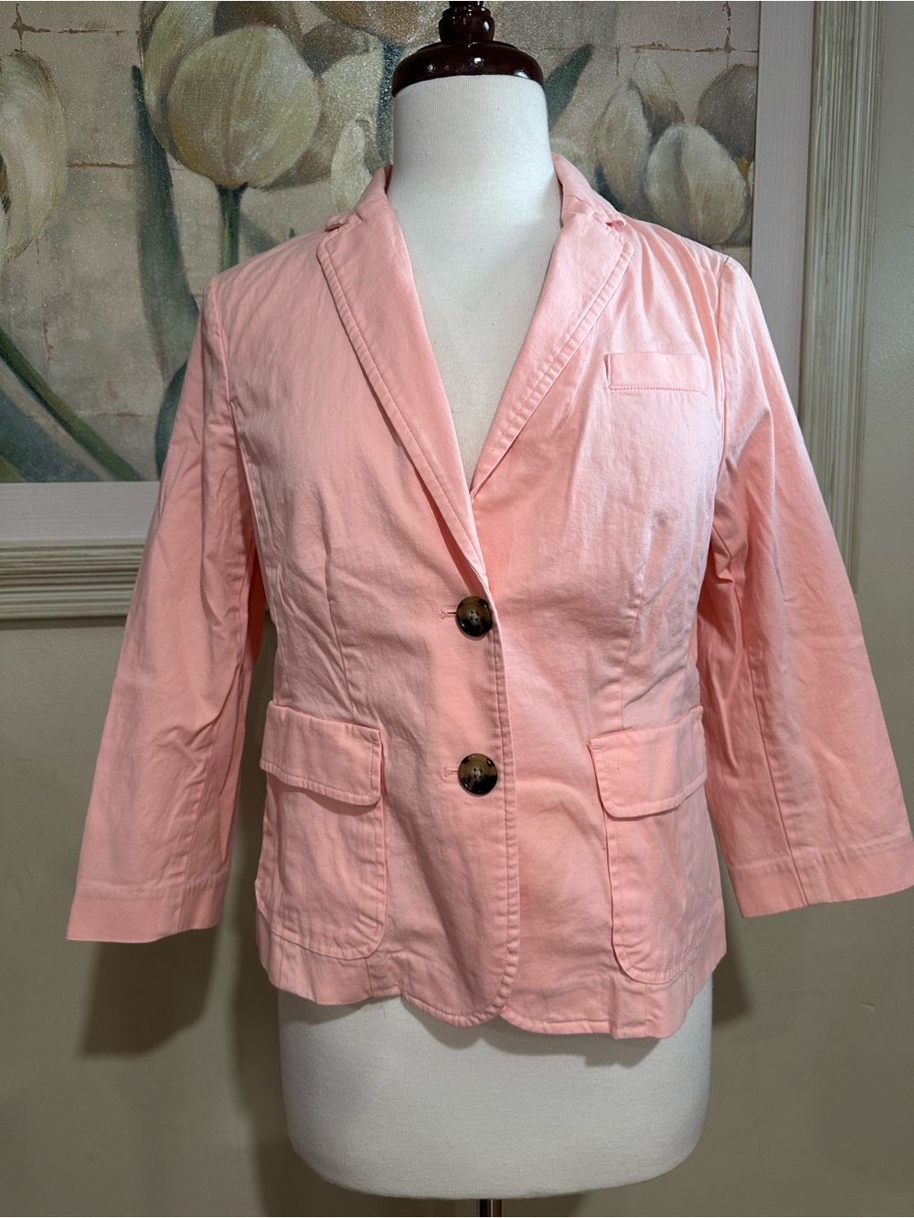 TALBOT'S  LADY'S  STRETCH JACKET 10 PETITES  PEACH WAIST LENGTH STRETCH